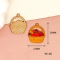 Enamel pumpkin basket charm dimensions: 25mm x 21mm, weighing 1.8g for DIY jewelry - Pumpkin Basket / Colorful