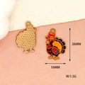 Detailed macro view showing the 26mm height and enamel finish of this turkey DIY charm - Turkey / Colorful