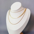 Three-layer gold titanium steel snake chain necklaces on white neck mannequin - Three Layer Chain Style (H6115) / Gold