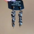 Elegant 925 silver fringe drop earrings in gun black finish with layered metal discs - Matte Gun Black Multi-Layer Disc Tassel Earrings (73-Silver Earring Post)