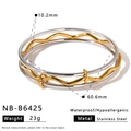 Dettagli dimensionali del bracciale a tre strati in acciaio inox con anello dorato - Stile Torsione Ondulata (NB-B6425) / Diametro Interno 60.6mm
