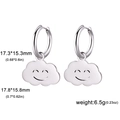 Silver smile cloud earrings in 18K gold plating with polished stainless steel finish - Steel - Smile Cloud