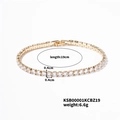 Bracciale tennis hip hop dorato con zirconi da 4 mm e lunghezza di 19 cm per uomo e donna - 19cm (4.0mm Zirconia) / Oro KC