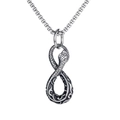 Collana con ciondolo a serpente gotico in acciaio argento vintage con incisioni dettagliate - Serpente + Catena in Acciaio Inossidabile