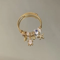 Golden cable bracelet with ocean charms like starfish and turtle for women - Exquisite Beaded Style (B1091-3)