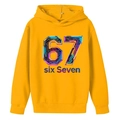 Boys casual hoodie in bright yellow featuring creative circuit pattern 67 graphic print - 100cm / Yellow