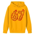 Sweat à capuche jaune pour garçon avec imprimé graphique numéro 67 en flammes - 100cm / Jaune