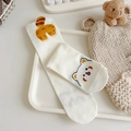 Süße cremeweiße Baumwollsocken mit Cartoon-Tierstickerei im gemütlichen Wohndesign - Einheitsgröße / Kleine Gelbe Katze