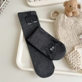 Dunkelgraue Baumwoll-Mittelsocken mit niedlichen 3D-Cartoon-Waschbär-Tierdesigns - Einheitsgröße / Grauer Tiger