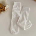 Calze bianche classiche in cotone a coste con design minimalista da donna - Taglia Unica (35-40) / Bianco