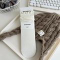 Beige cotton socks with ruffle trim and soft knit texture for women's spring fashion - One Size / Cream