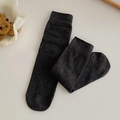 Calze di cotone grigio scuro con trama a coste verticali per donne stile invernale - Taglia Unica (35-40) / grigio scuro