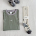 Sport compression socks in off-white and pea green long sleeve top set for women - One Size / Beige