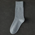 Calze da uomo grigie in cotone business a metà polpaccio con tallone a 90 gradi - Grigio chiaro