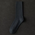 Chaussettes mi-hautes côtelées gris anthracite en coton avec poignets élastiques business - Gris clair