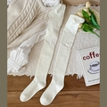 Chaussettes montantes blanc crème en maille côtelée pour un effet de jambe affinée - Taille unique / Crème