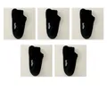 Five pairs of black low cut cotton socks with hello print and ribbed cuffs - Black x5 (5 Pairs)