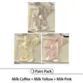 Set of 3 striped cotton crew socks in cream, yellow and pink with logo detailing - 3 Pairs (Milk Coffee+Milk Yellow+Milk Pink)