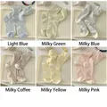 Five pack of striped cotton crew socks in pastel Morandi colors with ribbed cuffs - 5 Pairs (Custom Colors)