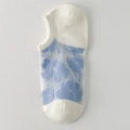 Fantasmini trasparenti da donna con fiori azzurri e cotone bianco, stile giapponese - Taglia unica / Fiore Grande Blu Latte