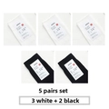 Pack de 5 pares de calcetines de algodón para hombre en blanco y negro acanalados - Blanco y Negro