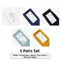 Pack de 5 pares de calcetines de algodón para hombre en blanco, azul, negro, verde y amarillo - Blanco Azul Violeta Negro Verde Gris Y Jengibre