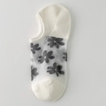 Fantasmini bianchi da donna trasparenti con graziose stampe floreali grigio scuro - Taglia unica / Fiore Piccolo Grigio Blu