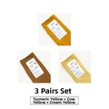 Tres pares de calcetines vintage de algodón acanalado en tonos mostaza, amarillo y crema - Jengibre Amarillo Buey Y Amarillo Crema