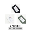 Pack de 3 pares de calcetines de algodón para hombre en negro, blanco y verde - Negro Blanco Y Verde Militar