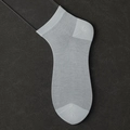 Light grey silk-blend low-cut socks with ribbed cuffs and reinforced toe stitching - One Size / White