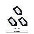Pack de 3 pares de calcetines negros de algodón para hombre con detalle de logotipo blanco - Negro