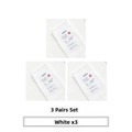 Pack de 3 pares de calcetines blancos de algodón para hombre estilo retro japonés - Blanco