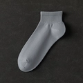 Short grey cotton athletic socks for men featuring classic ribbed cuffs and breathable fabric - One Size / Pine Grey