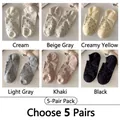Fantasmini da donna in 6 colori con motivi classici a pois neri e taglio basso - 5 Paia - Colori Personalizzati