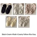 Set di 5 paia di calzini invisibili da donna in cotone con eleganti motivi a pois mix - 5 Paia / Nero/Khaki/Grigio Beige/Giallo Latte/Crema