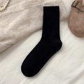 Gemütliche schwarze Tennissocken für Damen aus dickem Frottee-Baumwollmix für den Winter - Einheitsgröße / Schwarz