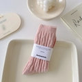 Pink rib-knit thermal socks with cozy fuzzy texture in minimalist home decor setting - One Size / Grapefruit Pink