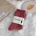 Calze termiche pesanti in maglia rosso scuro a metà polpaccio con polsino a coste - Taglia unica / Rosa Lampone