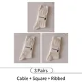 Set of 3 cream crew socks for women featuring cable knit, plaid, and ribbed textures - 3 Pairs - Twist+Checker+Coarse Rib