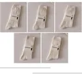 5-pack cream white crew socks with various textures including stripes and ribbed patterns - 5 Pairs - Mixed Set B