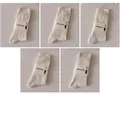 Five pairs of cream white crew socks with various knit patterns like cable and ribbed styles - 5 Pairs - Mixed Set C