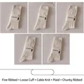 5-pack cream white crew socks for women with rib knit and cable patterns set - 5 Pairs - Mixed Set E
