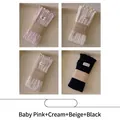 Set of four cotton ribbed socks in pink, cream, beige, and black colors - 4 Pairs (Baby Pink+Cream+Beige+Black)