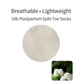 Breathable silk two-toe socks for postpartum care in elegant ivory white knitted fabric - One Size / White