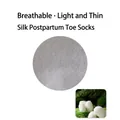 Light gray silk two-toe socks with breathable twill texture for postpartum comfort - One Size / Blue Grey