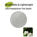 Breathable silk split-toe socks for postpartum women in light grey minimalist style - One Size / Cyan