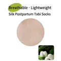 Silk postpartum split-toe socks in pink, breathable and thin knit fabric texture - One Size / Milky Pink