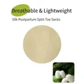 Beige silk two-toe socks with breathable texture for maternity and postpartum comfort - One Size / Milky Yellow