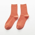 Chaussettes mi-hautes en coton côtelé respirant en couleur orange corail vif - Rouge pastèque