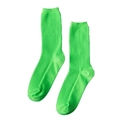 Chaussettes mi-mollet en tricot côtelé vert fluo vibrant avec une texture élastique - Vert Fluorescent